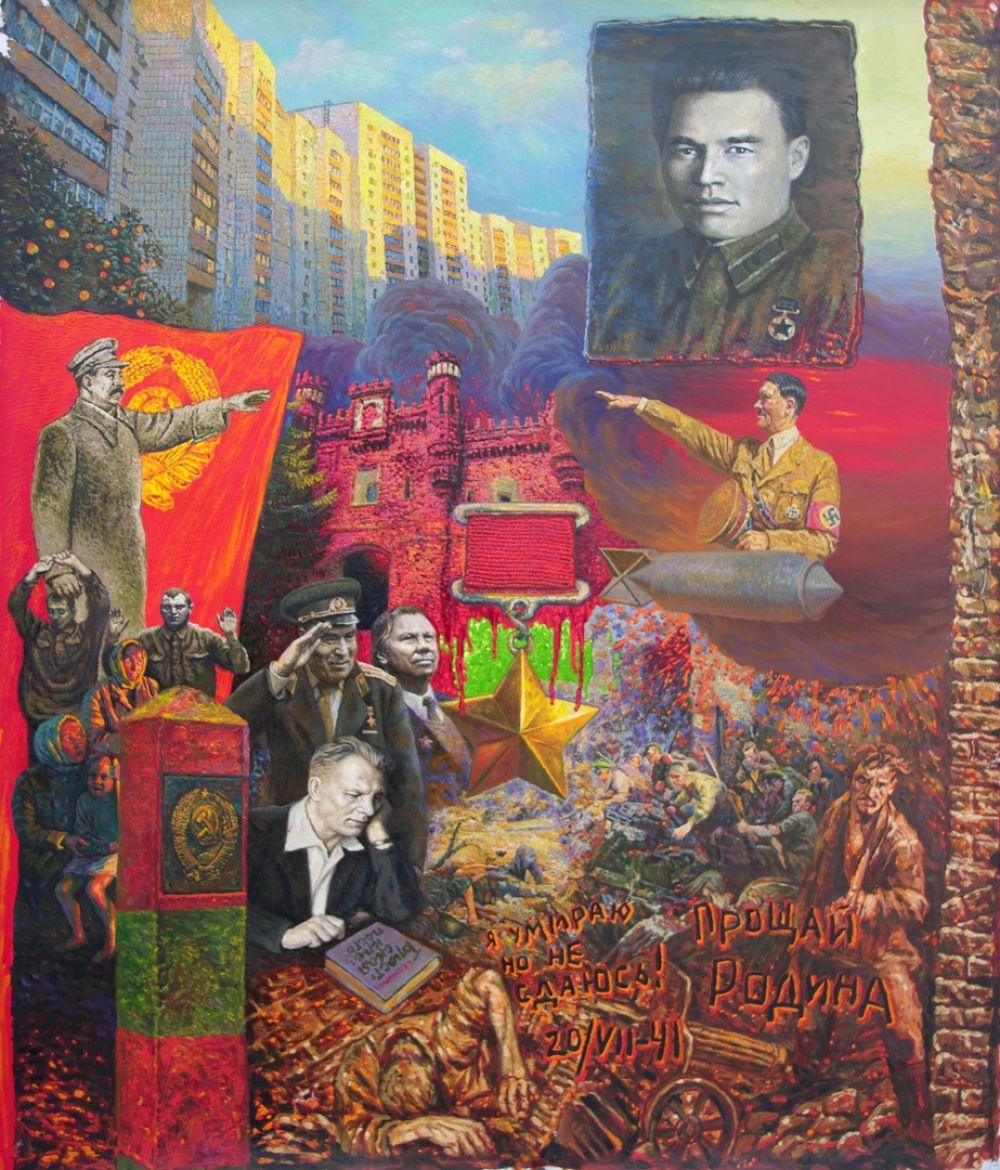 Герой Советского Союза Пётр Гаврилов, майор, защитник Брестской крепости. Холст , масло. 78 см х 68 см.