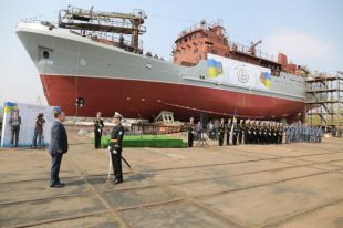 ВМС Украины получил первый украинский средний разведывательный корабль
