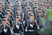 Военнослужащие парадных расчетов на генеральной репетиции военного парада на Красной площади, посвящённого 74-й годовщине Победы в Великой Отечественной войне.