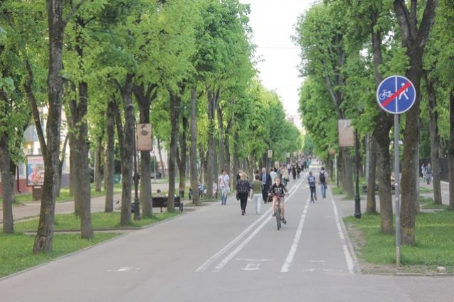 С недавних пор в начале велопешеходной дорожки на улице Октябрьской революции стоит знак, обозначающий её окончание.