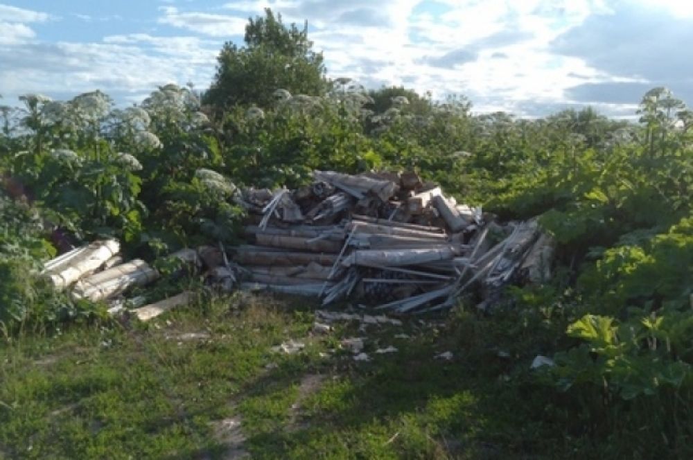 Жители района вблизи деревни Юренево обнаружили свалку люминесцентных ламп.