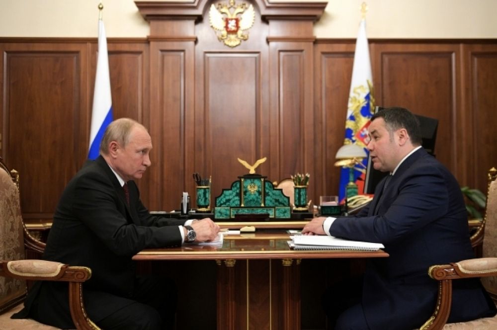 Владимир Путин провёл встречу с главой Тверской области Игорем Руденей.