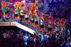 Талисман II Европейских игр 2019 года Лисенок Лесик на церемонии закрытия II Европейских игр в Минске.