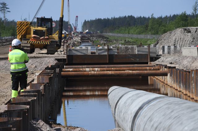 Участок строительства газопровода «Северный поток-2» в Ленинградской области.