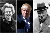 Маргарет Тэтчер, Борис Джонсон и Уинстон Черчилль.