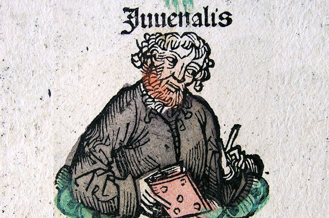 Ксилография Децима Юния Ювенала из Нюрнбергской хроники, созданная в конце 1400-х годов.
