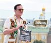 Квентин Тарантино во время фотоколла, посвященного премьере фильма «Однажды в... Голливуде», на крыше отеля «Ритц Карлтон».