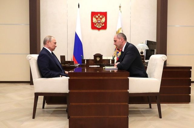 Президент РФ В.Путин встретился с врио губернатора Оренбуржья Д.Паслером.