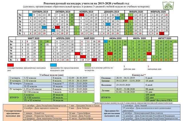 Календарь ученика на 2019-2020 учебный год в Башкирии. Праздники и каникулы  | ВОПРОС-ОТВЕТ | АиФ Уфа