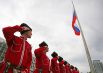 Почетный караул Кубанского казачьего войска на праздновании Дня государственного флага Российской Федерации в Краснодаре.