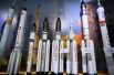 Макеты ракет-носителей «Протон-М», «Ангара-А5», «Ангара-А5В», «Союз-5».