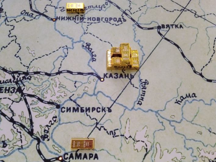 В Казани хранился золотой запас России. 