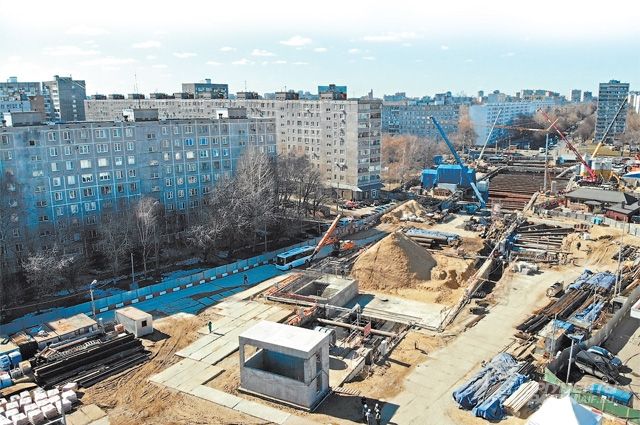 Строительство станции метро «Юго-Восточная» Н­екрасовской линии.