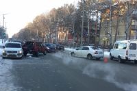 На Морском проспекте в новосибирском Академгородке столкнулись четыре автомобиля.