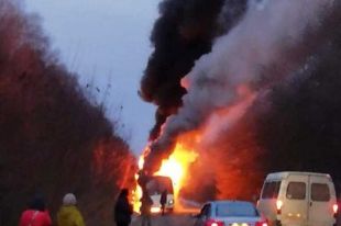 В Житомирской области загорелся рейсовый автобус: детали происшествия