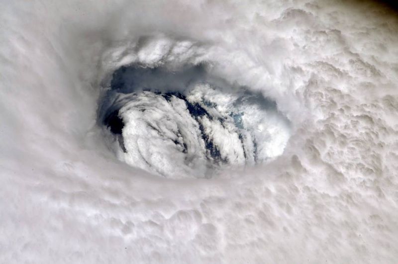 Ураган Дориан, вид с борта Международной космической станции.