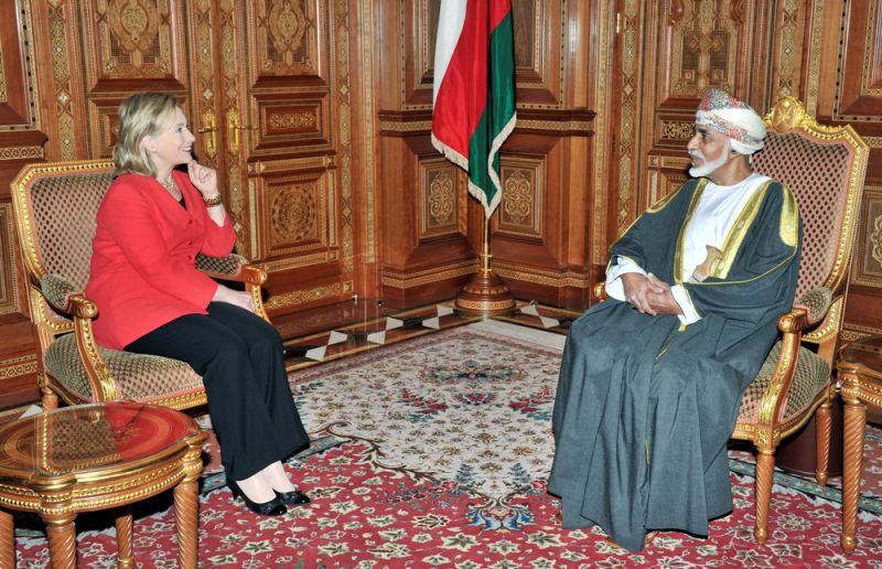 12 января 2011 года, госсекретарь США Хиллари Клинтон и султан Омана Кабус бен Саид.