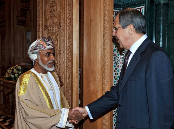 18 февраля 2009 года, министр иностранных дел РФ Сергей Лавров и султан Омана Кабус бен Саид.