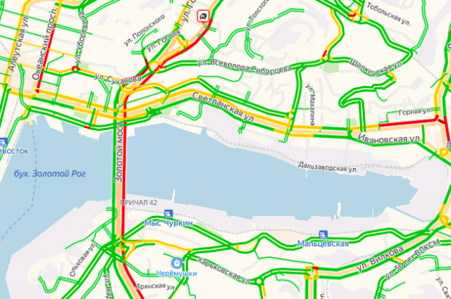 Пробки владивосток онлайн сейчас карта