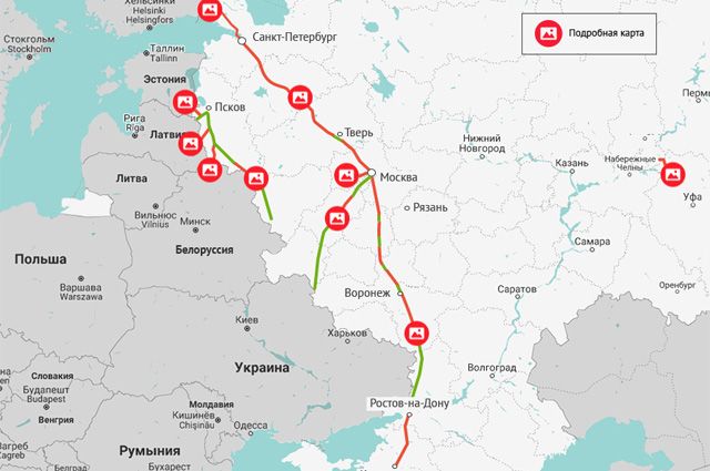 Карта платных дорог России. Инфографика