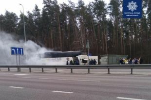 В Киевской области горел автобус