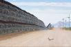 «Мигрант» возле стены на границе США и Мексики в Нако, штат Аризона. Стена, которую строит Дональд Трамп, проходит через один из самых богатых и разнообразных с биологической точки зрения регионов Северной Америки и может разрушить пути миграций многих животных.