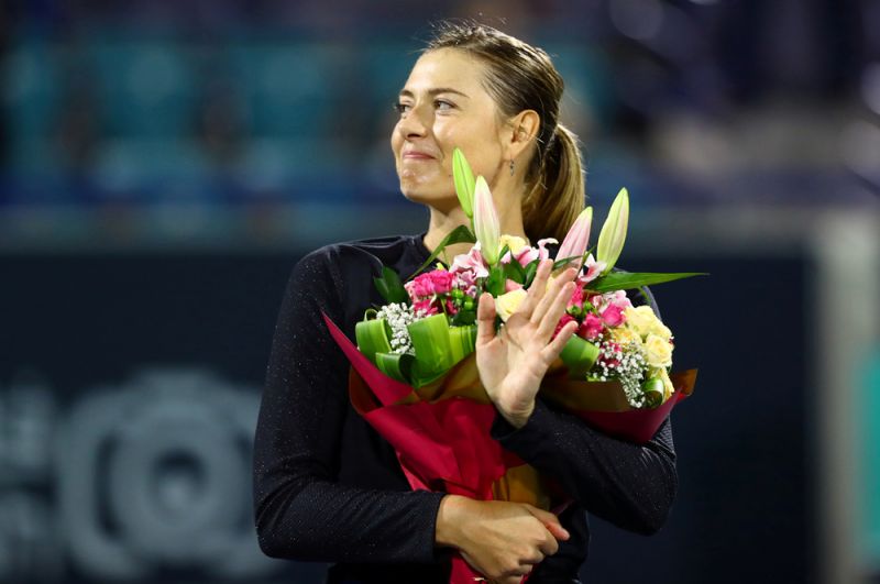 Мария Шарапова на Мировом теннисном чемпионате в Абу-Даби, 2019 год.