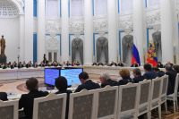 Владимир Путин проводит встречу с рабочей группой по подготовке предложений о внесении поправок в Конституцию Российской Федерации.