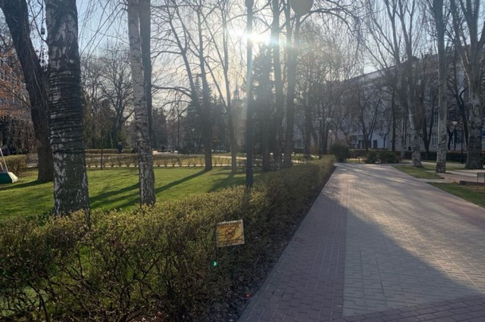 В Кольцовском сквере практически никто не гуляет.
