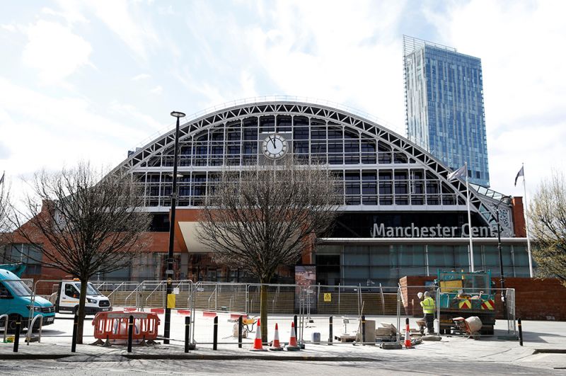 Центральный конференц-центр Манчестера готовится стать временным госпиталем, Великобритания.
