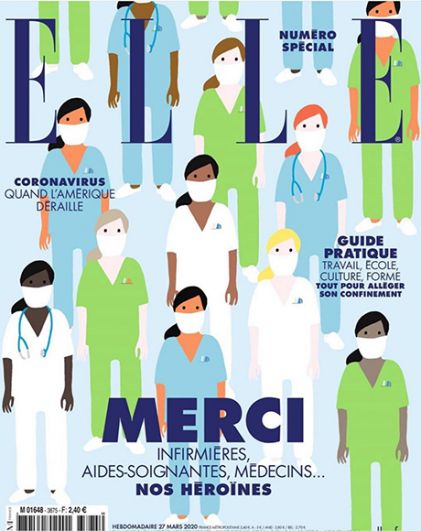 Спецномер, посвященный медработникам, выпустил французский Elle. 