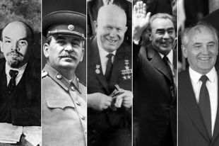 Владимир Ленин, Иосиф Сталин, Никита Хрущев, Леонид Брежнев, Михаил Горбачев.