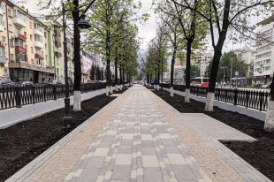 Реконструкцию тротуаров Комсомольского проспекта на участке от ул. Ленина до ул. Екатерининской уже завершили.