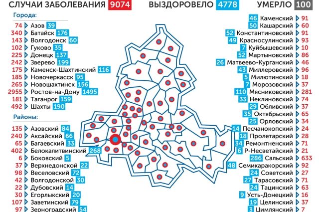 Ситуация с коронавирусом в Ростовской области на 25 июня. Инфографика