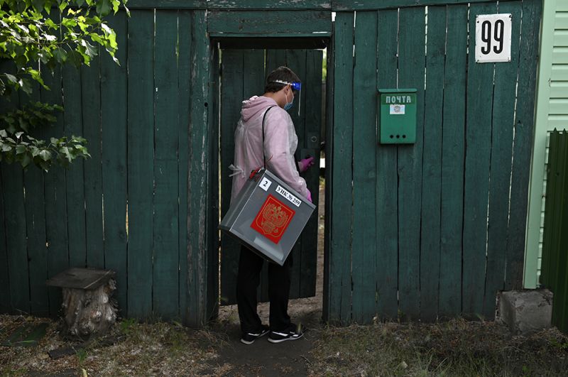 Надомное голосование в селе Николаевка Омской области.