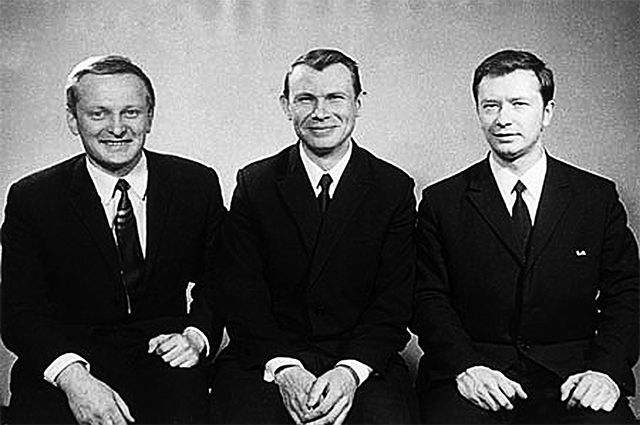 Экипаж «звездолёта»: Герман Мановцев, Борис Улыбышев и Андрей Божко.