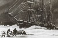 Шхуна «Заря» во льдах. Рисунок участника экспедиции.