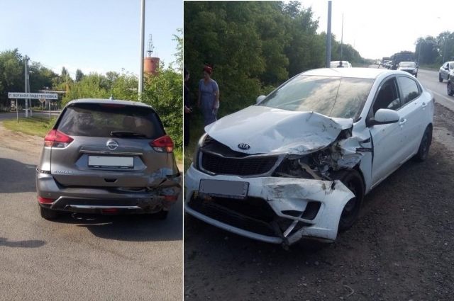 Под Самарой 20-летний водитель KIA протаранил Nissan с женщиной за рулём
