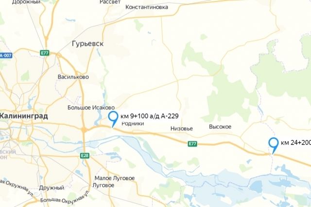 Под Калининградом на трассе А-229 появятся два новых перехода