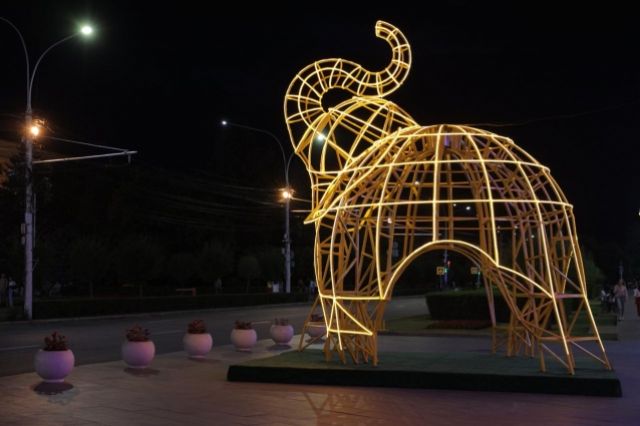 Ставропольский арт-объект «Слон» теперь будет эффектно светиться
