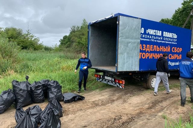 Волонтеры движения «Чистый Брянск» очистили от мусора берег озера Баллон