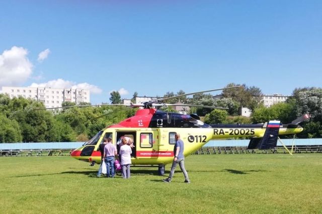 Вертолет санавиации доставил в Рязань малыша из Скопина