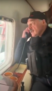 Александр Лукашенко в вертолете над территорией резиденции в Минске. 
