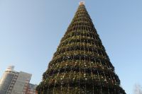 Главная елка в Красноярске - одна из самых высоких в стране.