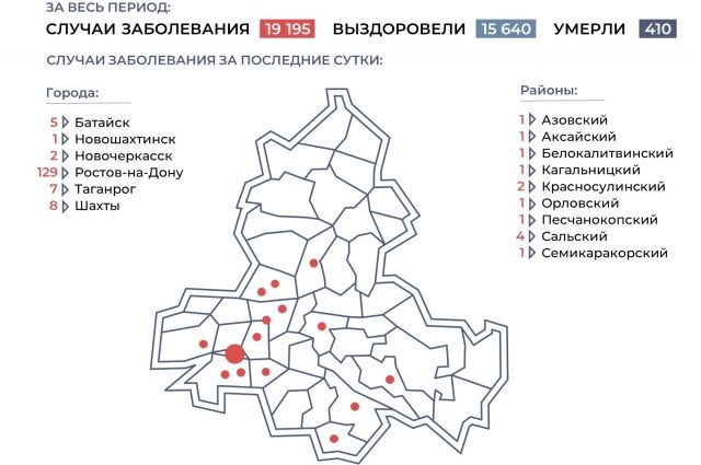 Карта коронавируса в ростовской области