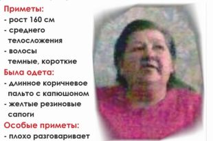 Приметы пропавшей: рост 160, телосложение среднее, волосы тёмные, короткие.