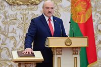 Президент Белоруссии Александр Лукашенко на церемонии инаугурации в Минске.