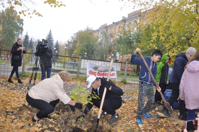 Челябинские школьники высадили «Лес Победы» вместе с депутатом Госдумы