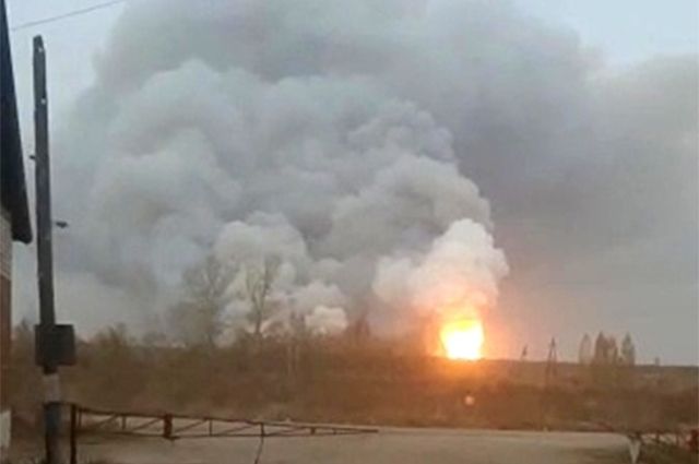 Пожар на складе боеприпасов в Рязанской области