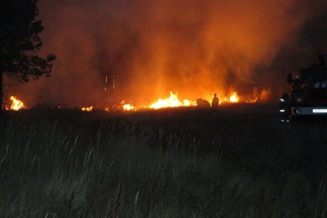 Крупный природный пожар тушат в Челябинской области